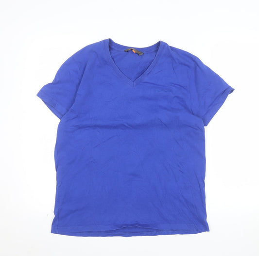 Ben Sherman Men's Blue V-Neck Cotton T-Shirt Size L