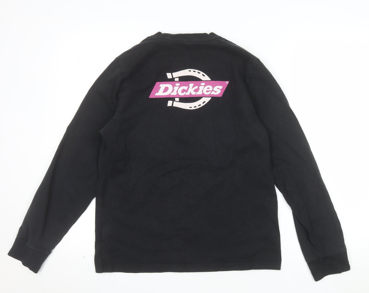 Dickies Womens Black Small Pullover Sweatshirt 100% Cotton Crew Neck