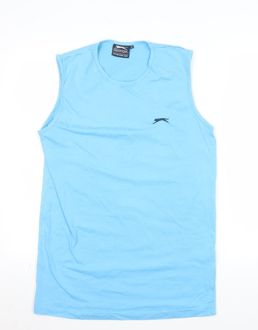 Slazenger Men's Blue Sleeveless Crew Neck Cotton T-Shirt Size M