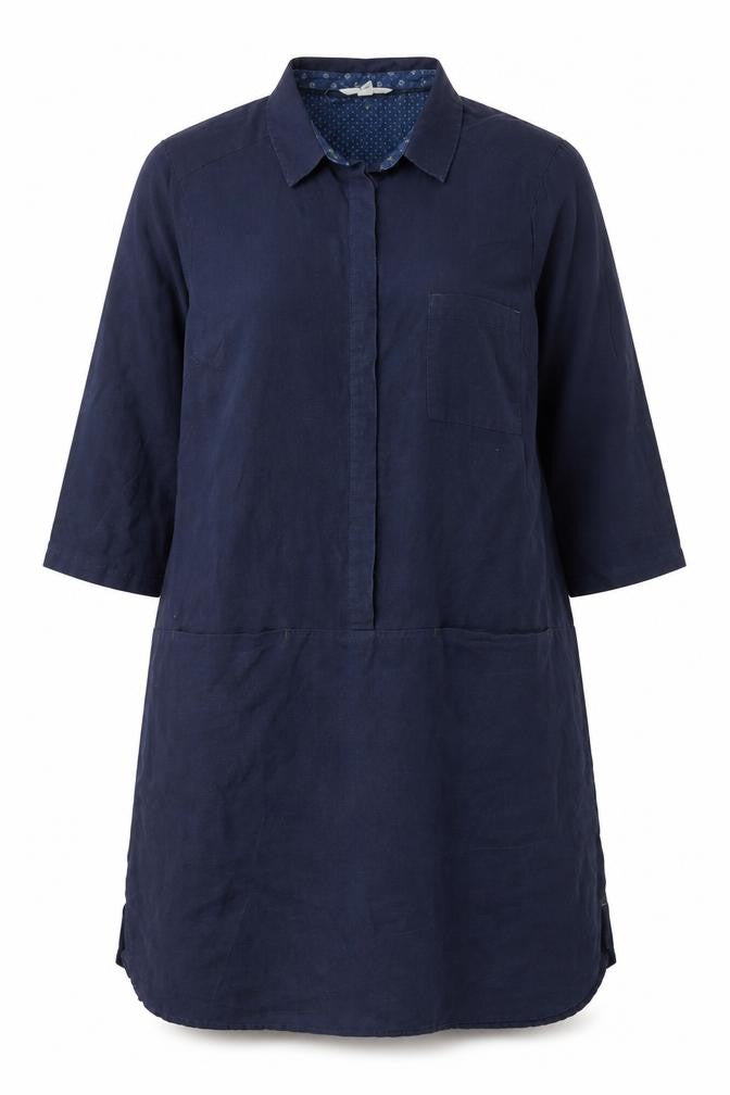 White Stuff Women's Blue Lyocell Shirt Dress Size 18