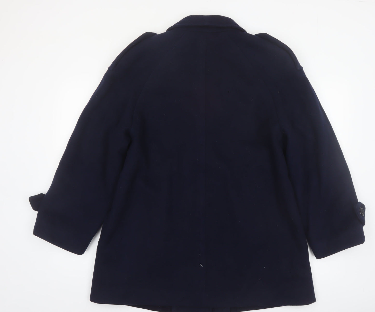 Marks and Spencer Women’s Blue Wool Pea Coat Size 14 Vintage