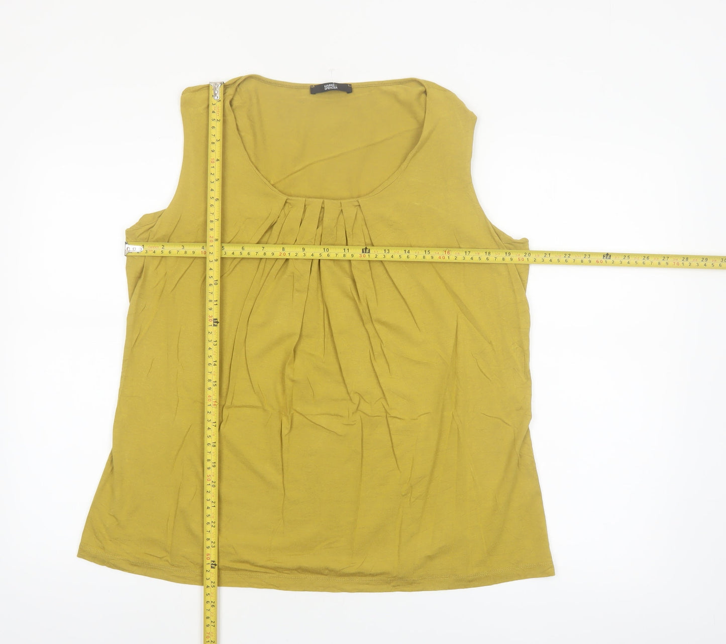 Marks and Spencer Women's Green Sleeveless Jersey Tank Top Size 16