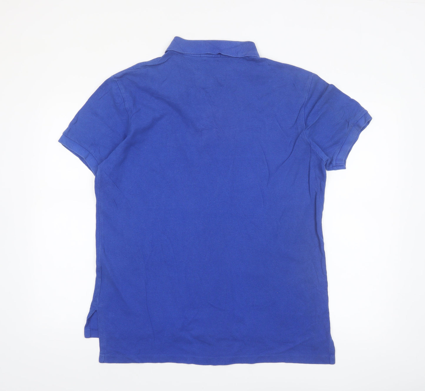 Ralph Lauren Men's Blue Custom Fit Cotton Polo Shirt L