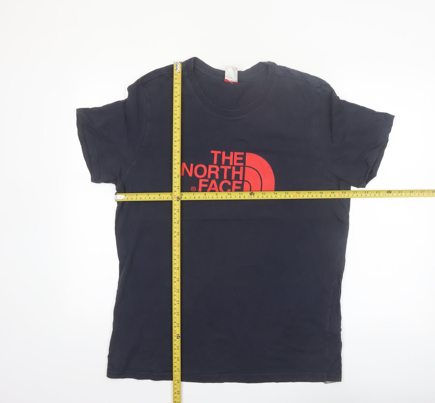 The North Face Men's Navy Blue Logo Graphic Cotton T-Shirt Size L