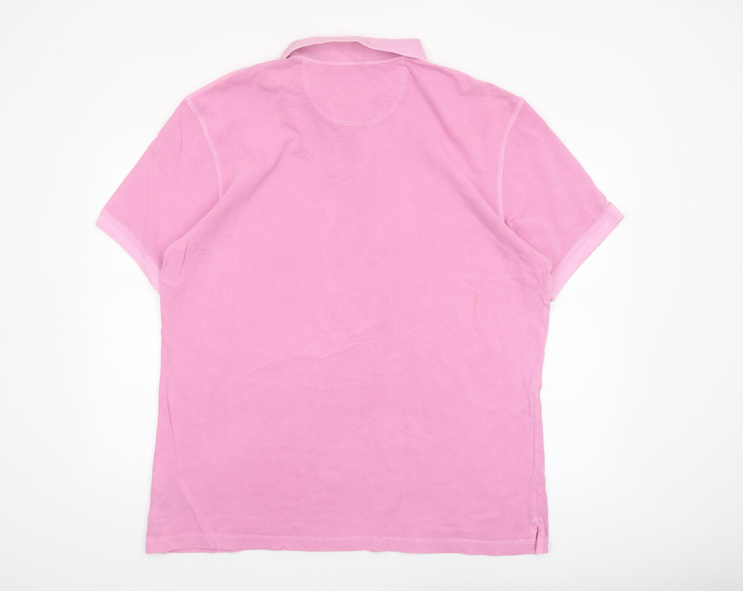 Barbour Men's Pink 2XL Polo Shirt Cotton Collared Short Sleeve