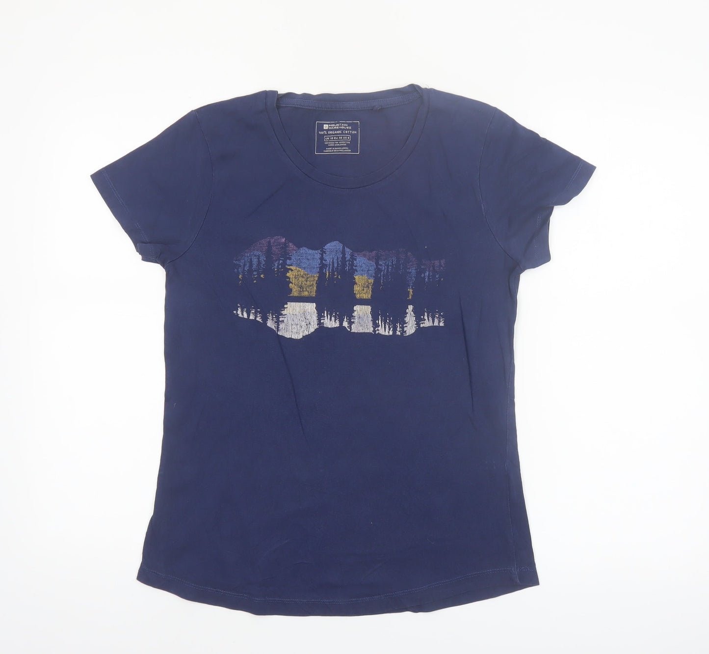 Mountain Warehouse Womens Blue Organic Cotton T-Shirt UK 10