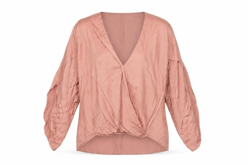Marks & Spencer Women’s Blush Pink Viscose Wrap Blouse UK 12