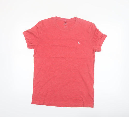 Jack Wills Mens Red Crew Neck Short Sleeve T-Shirt XS Classic Fit