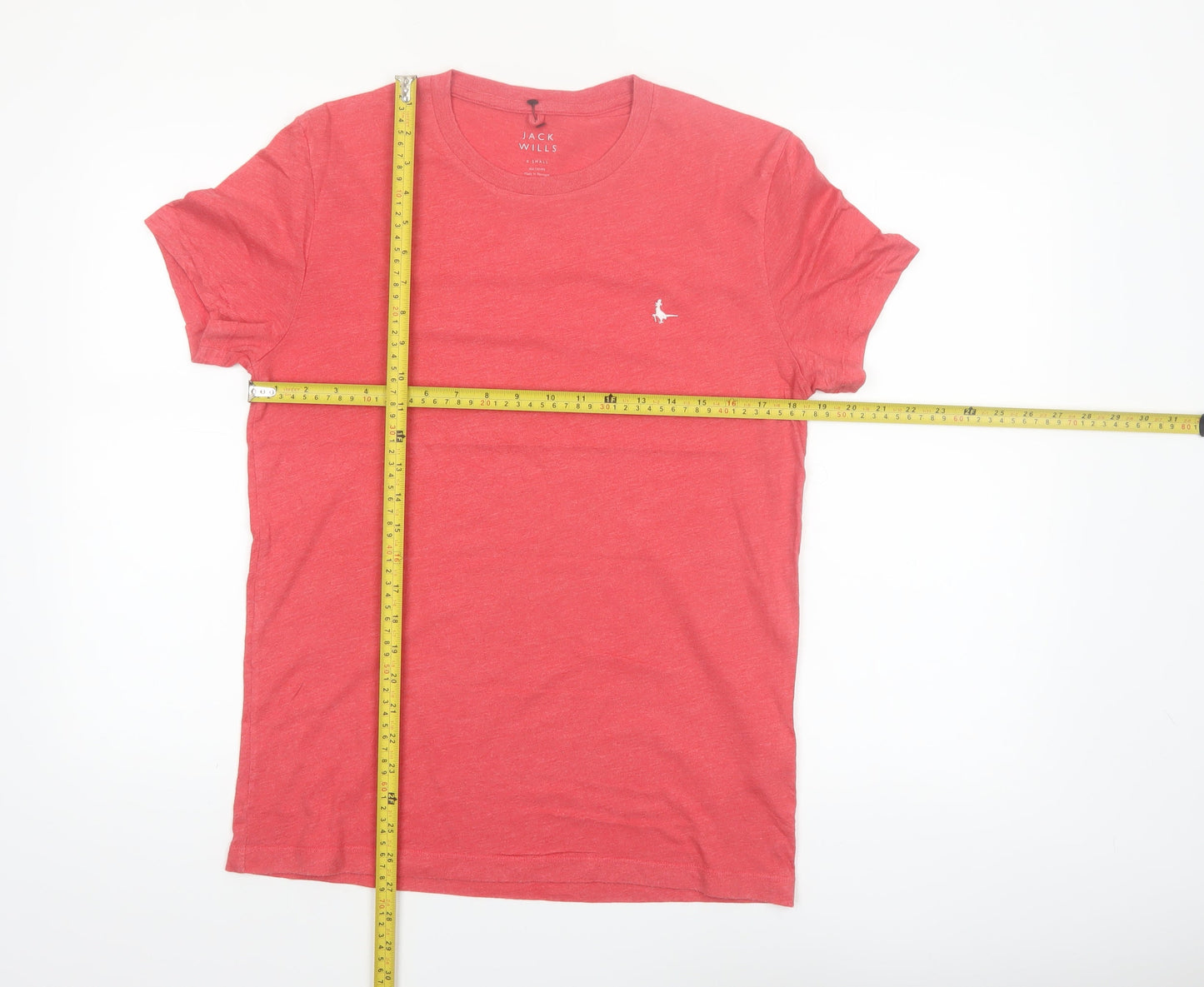 Jack Wills Mens Red Crew Neck Short Sleeve T-Shirt XS Classic Fit