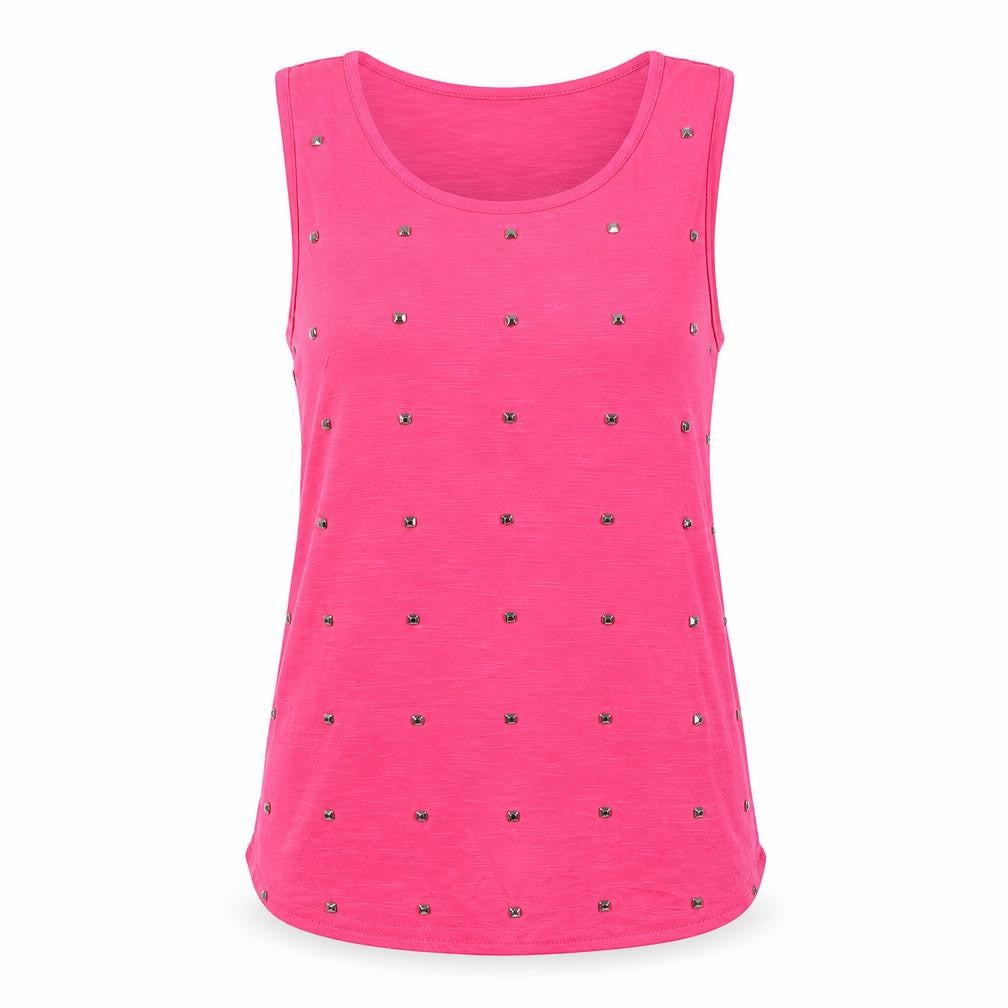 Next Women's Pink Studded Sleeveless Tank Top Size 10