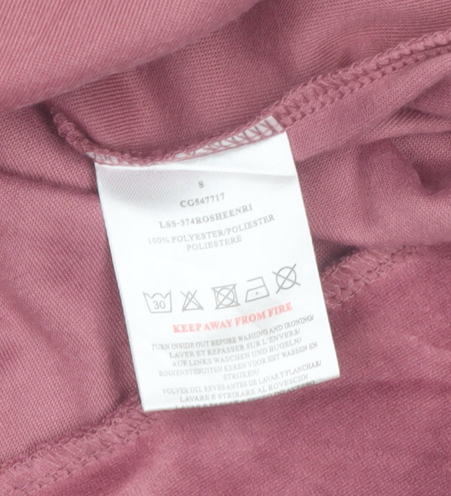 Brave Soul Women's Pink Lace Up Velvet Hoodie Size S