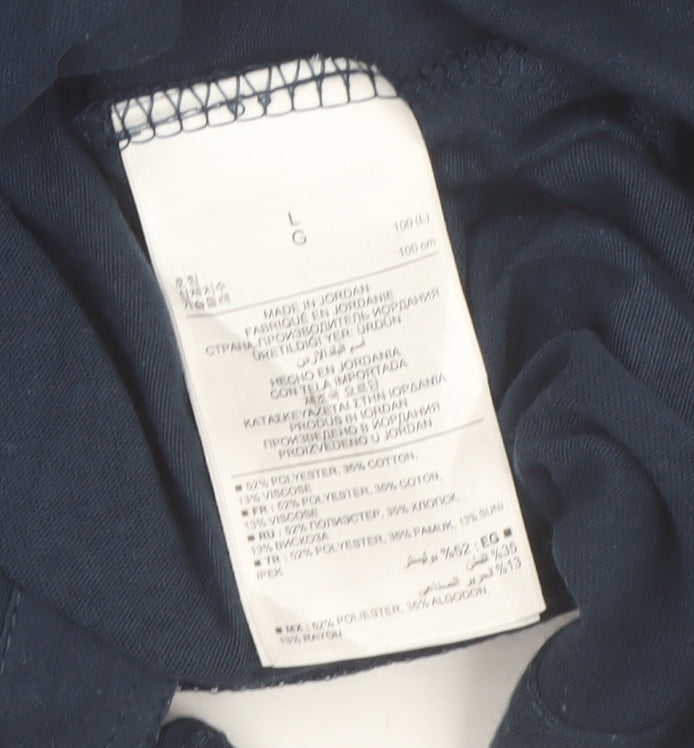 Gap Women's Blue Long Sleeve Scoop Neck Basic T-Shirt Size L