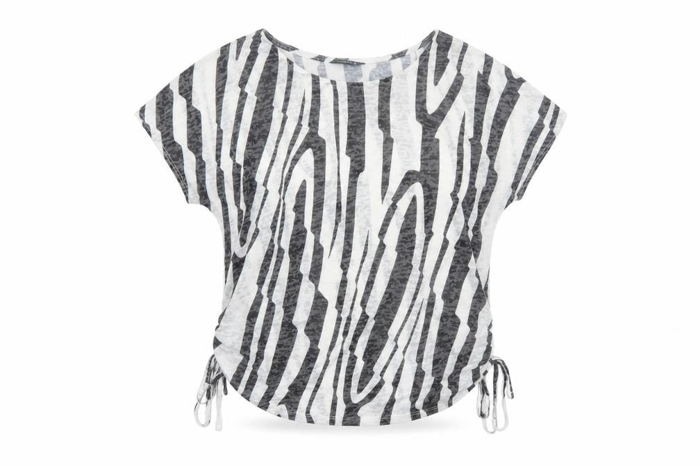 Roman Women’s Black Animal Print Short Sleeve Jersey Top Size 16