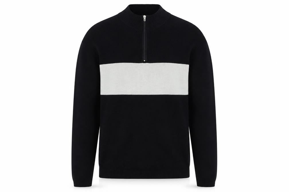 Crane Bike Men's Black Medium Half Zip Cycling Jumper
