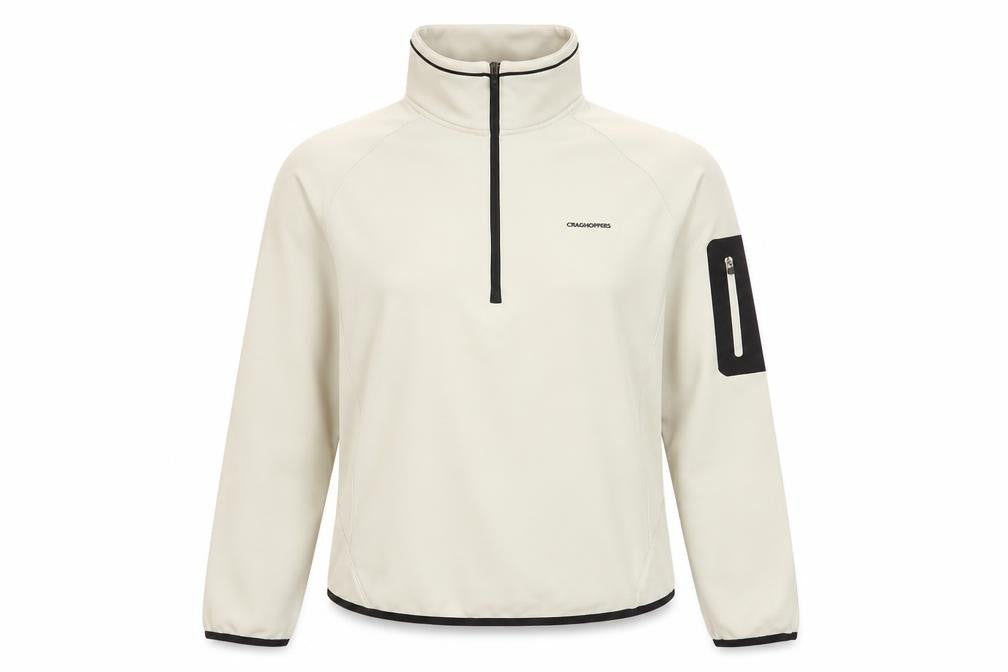 Craghoppers Women's Beige 1/2 Zip Pullover Softshell UK 12