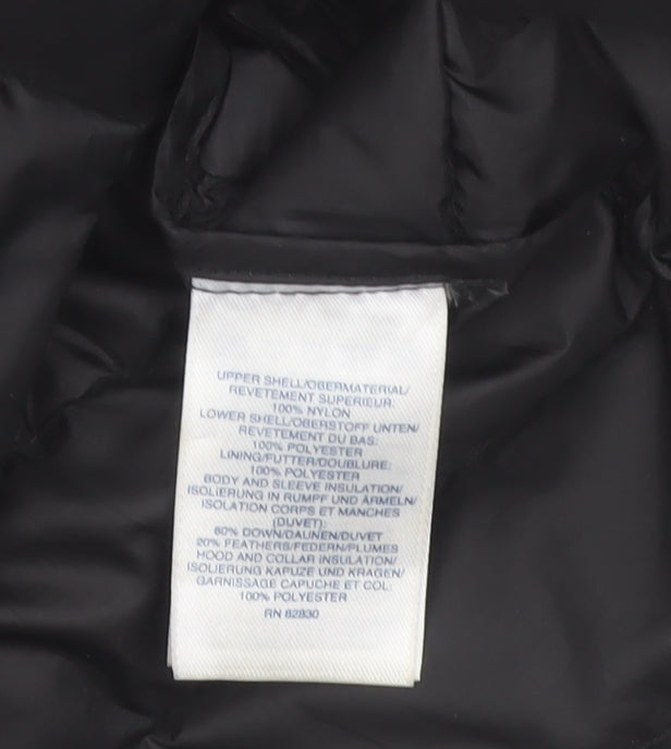 Lands' End Women's Black Petite M Hooded Puffer Jacket