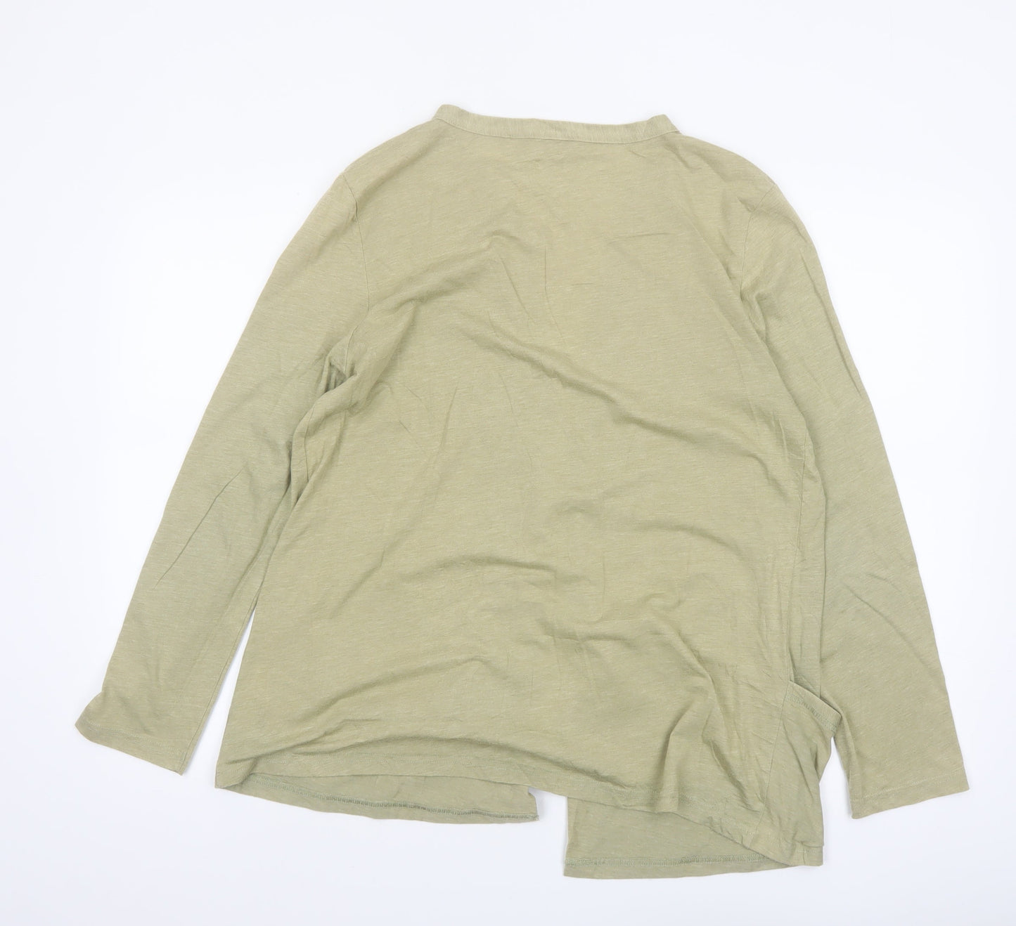 Cotton Traders Women's Beige Jersey Open Front Coatigan Size 18