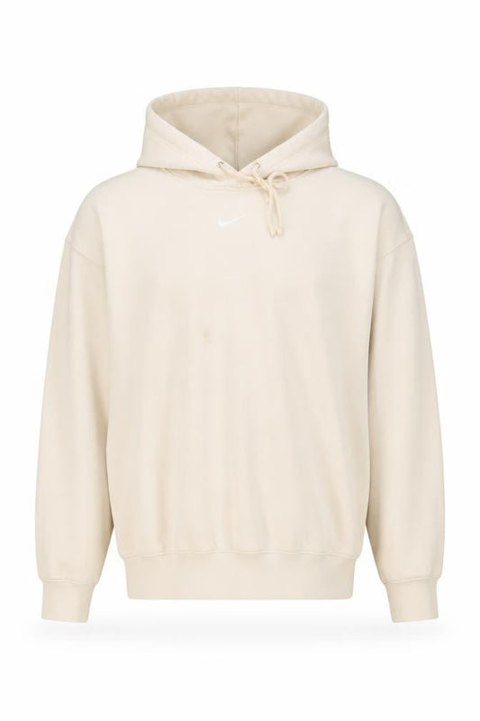 Nike Men’s Beige Pullover Hoodie M Regular Fit Fleece Hooded Sweatshirt