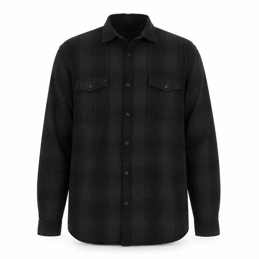 Label Lab Men's Black Checked Cotton Button-Up Shirt XL