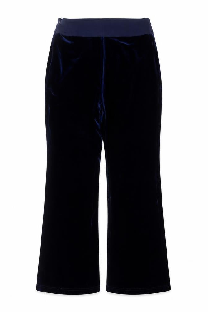 MOTF Women's Blue Velvet Stretch Trousers Size M Regular Fit