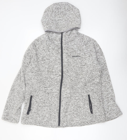 Mountain Warehouse Women Grey Full Zip Hoodie UK20 Polyester Warm Hooded Sweatshirt