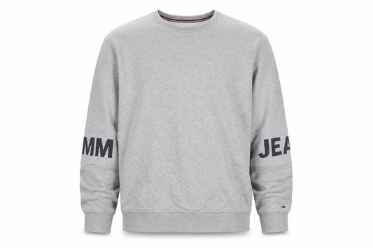 Tommy Jeans Men's Grey Logo Sweatshirt M Pullover Crew Neck