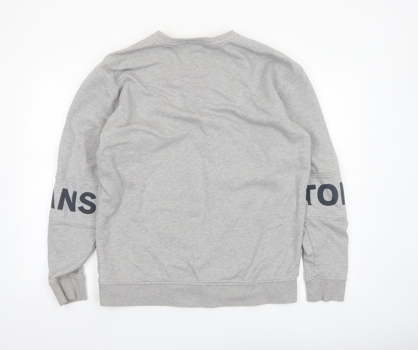 Tommy Jeans Men's Grey Logo Sweatshirt M Pullover Crew Neck