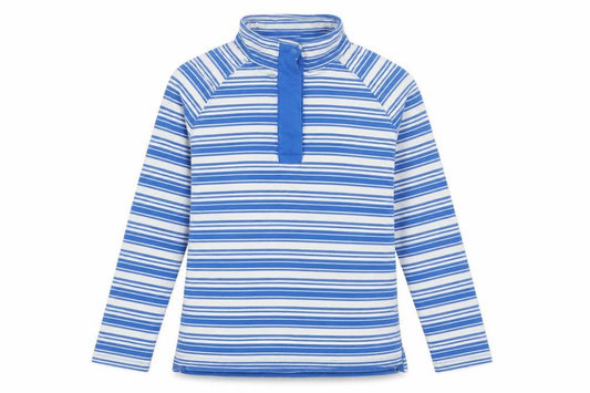 Mountain Warehouse Womens Blue Striped Henley Sweatshirt UK 12 Cotton