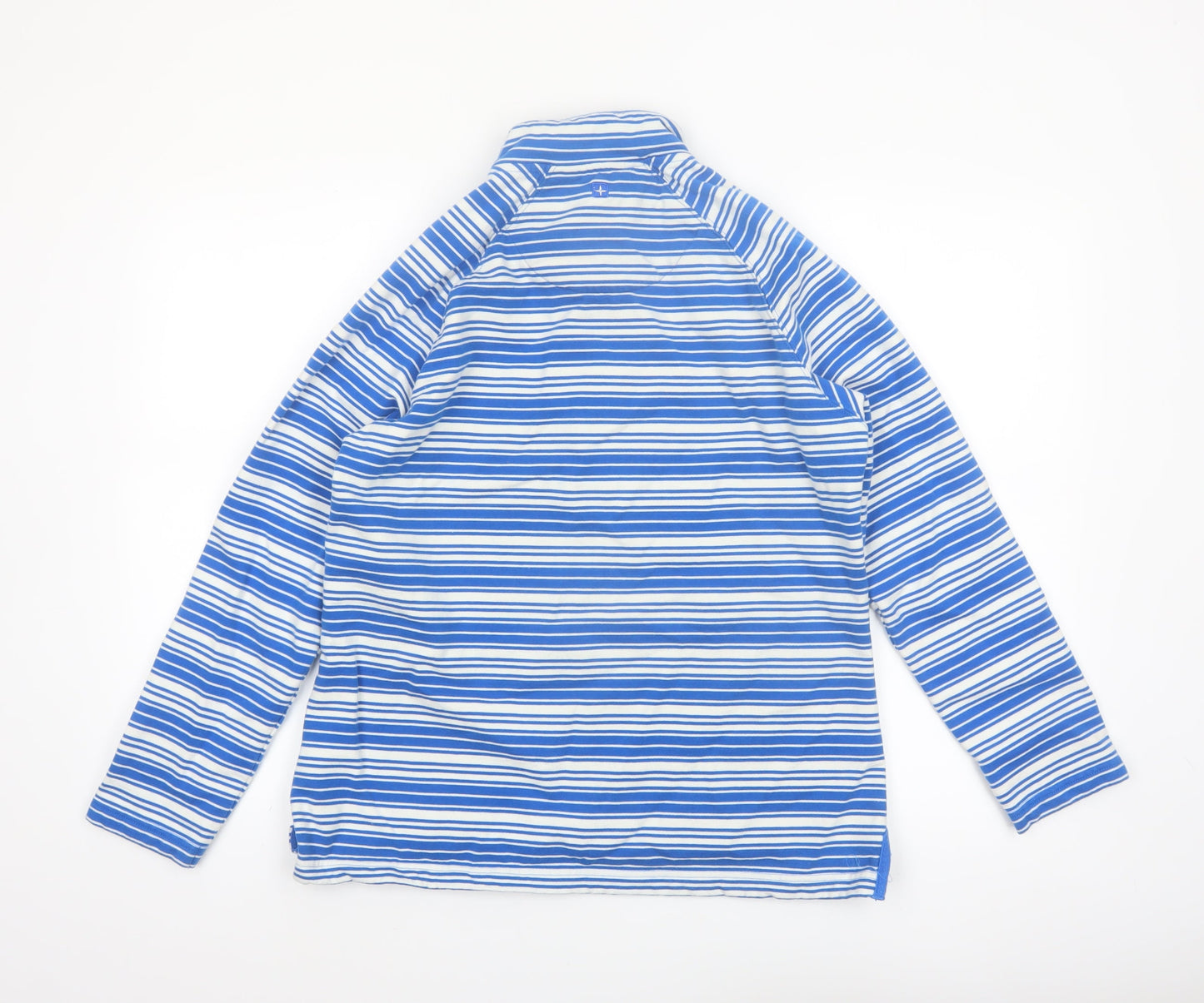 Mountain Warehouse Womens Blue Striped Henley Sweatshirt UK 12 Cotton