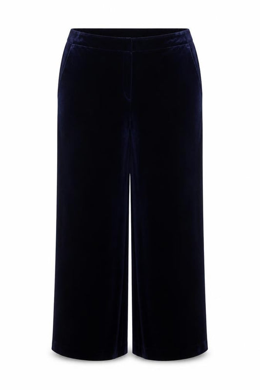 Tu Women’s Blue Velvet Wide-Leg Trousers Size 18 Regular