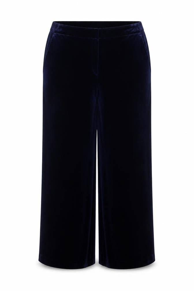 Tu Women’s Blue Velvet Wide-Leg Trousers Size 18 Regular