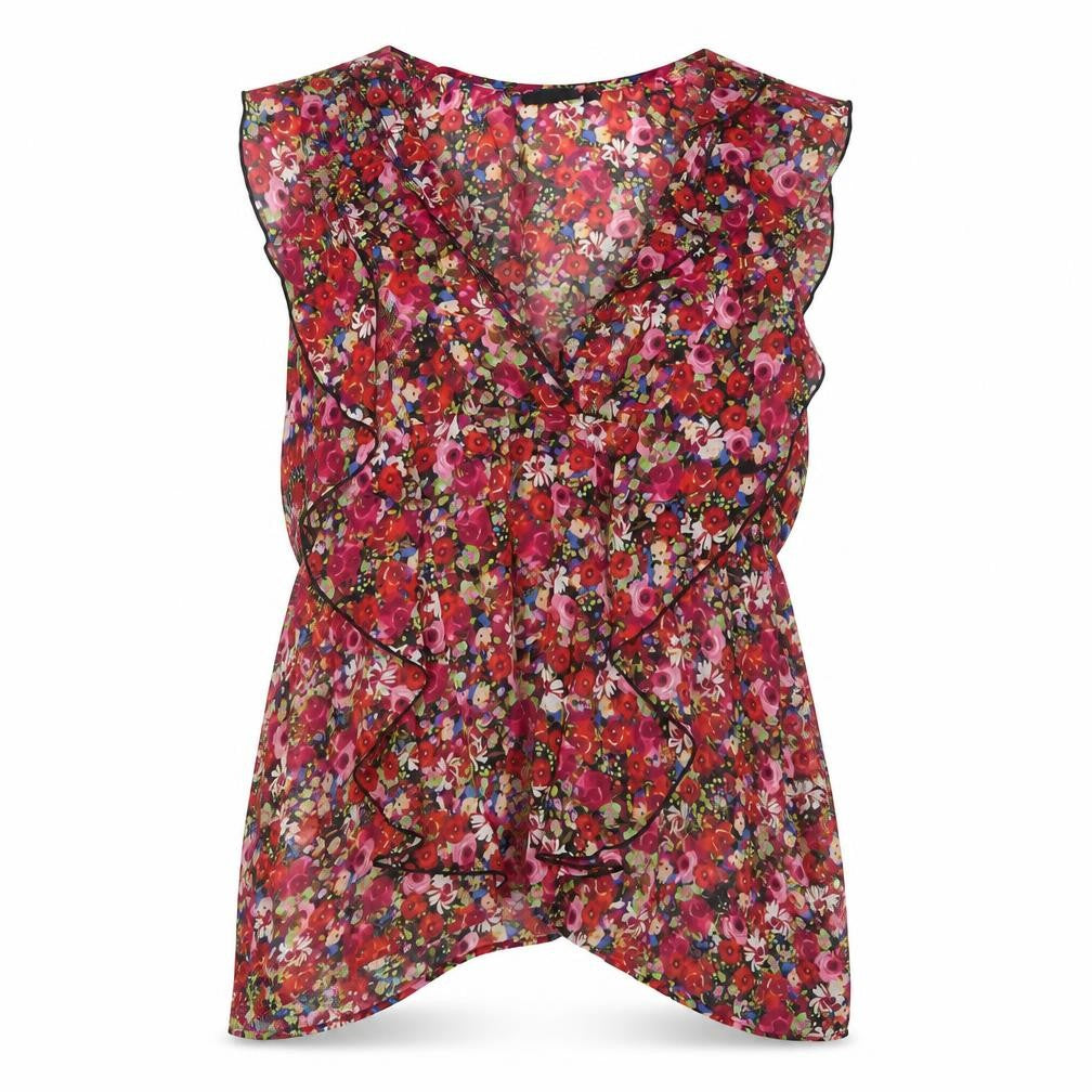 Next Women’s Multicoloured Floral Chiffon Ruffle Wrap Blouse Size 10