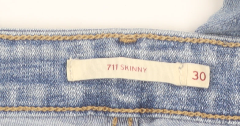 Levi's Womens Blue 711 Skinny Jeans Size 12 Regular Fit Stretch Denim
