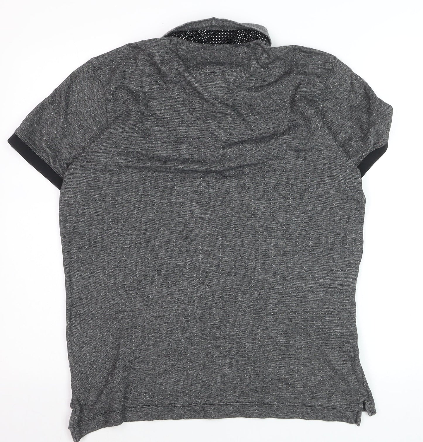 Zara Man Grey Short Sleeve Polo Shirt XL Cotton Blend