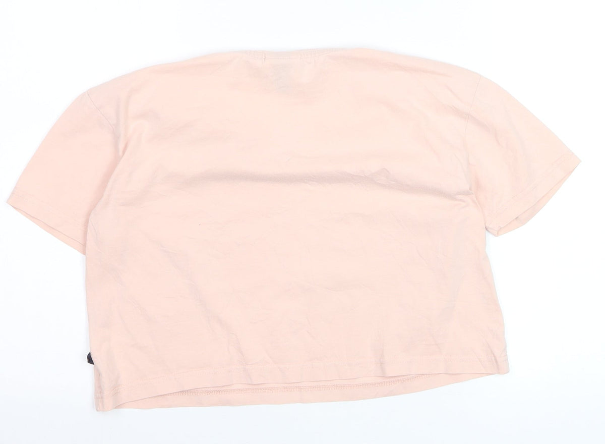 Ellesse Women's Beige Cropped Logo T-Shirt Size 8