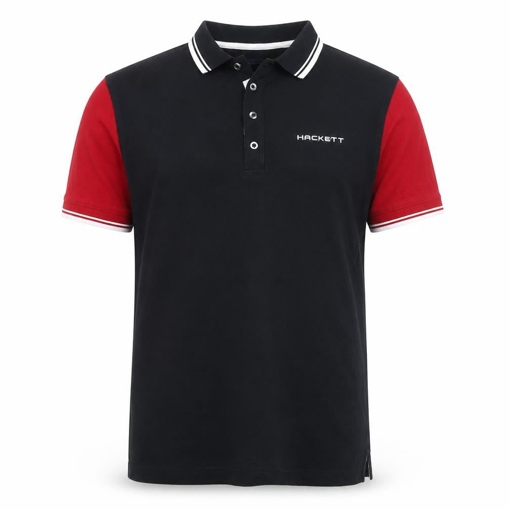 Hackett Golf Men's Navy & Red Cotton Polo Shirt Size L