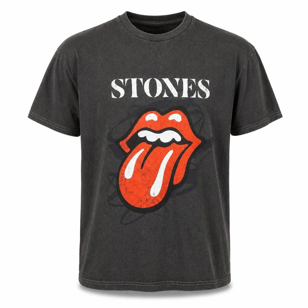 Rolling Stones Men's Grey Band Graphic Short Sleeve T-Shirt M