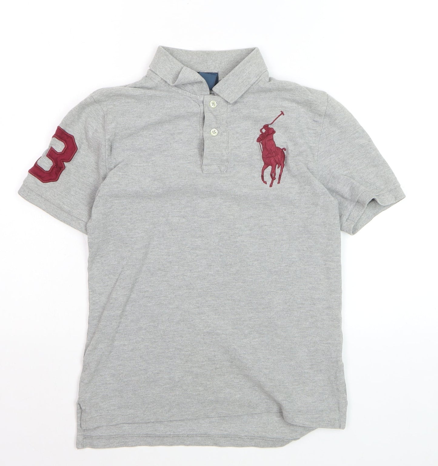 Ralph Lauren Boys Grey Polo Short Sleeve Shirt Size 10-12 Years