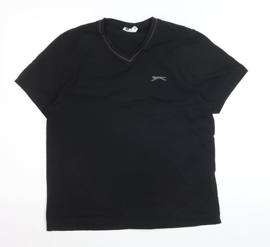 Slazenger Men's Black V-Neck Short Sleeve T-Shirt Size S
