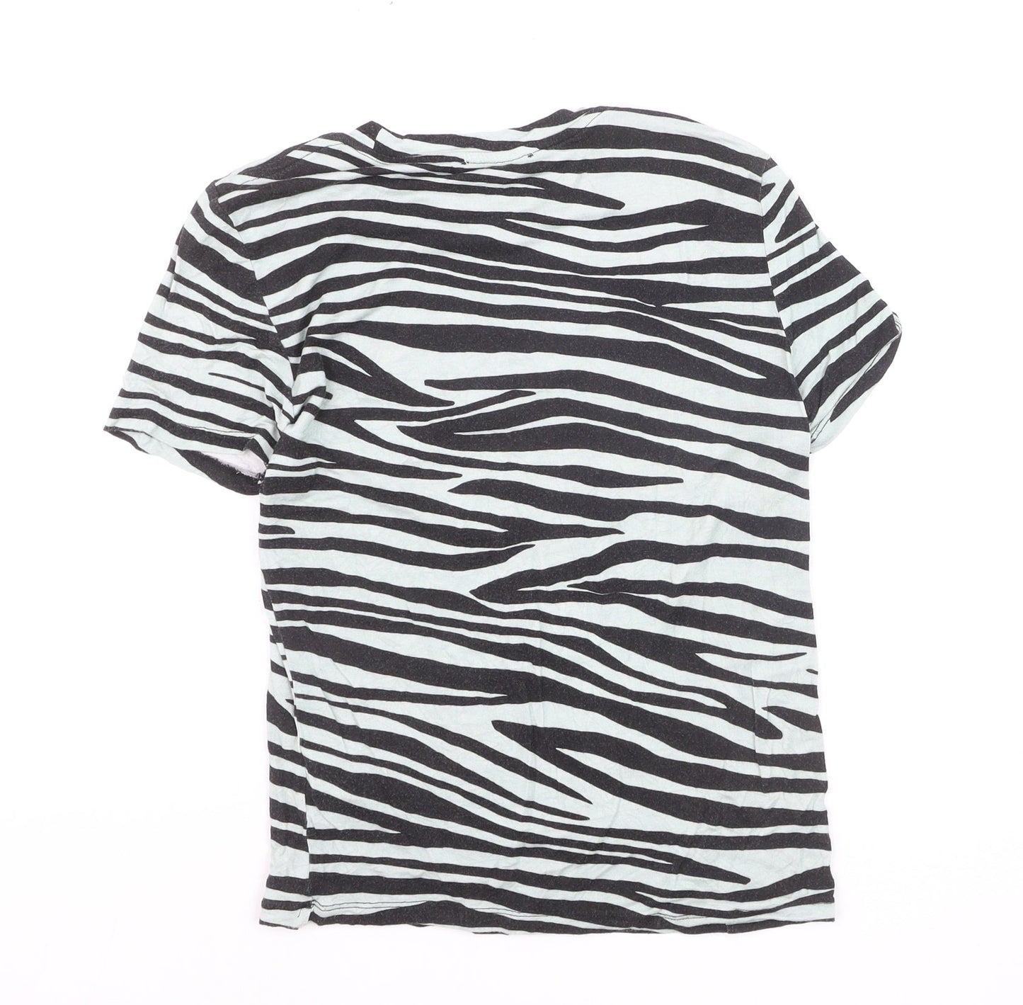 By Henry Holland Women's Black Zebra Print Cotton T-Shirt Size 12