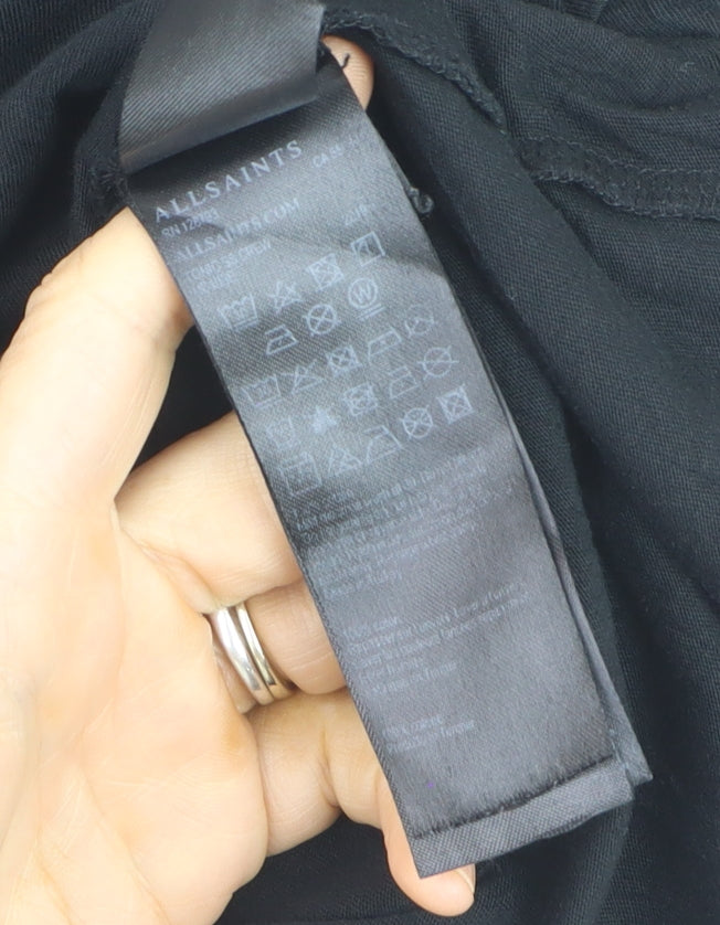 AllSaints Men's Black Cotton Crew Neck Logo T-Shirt Size L