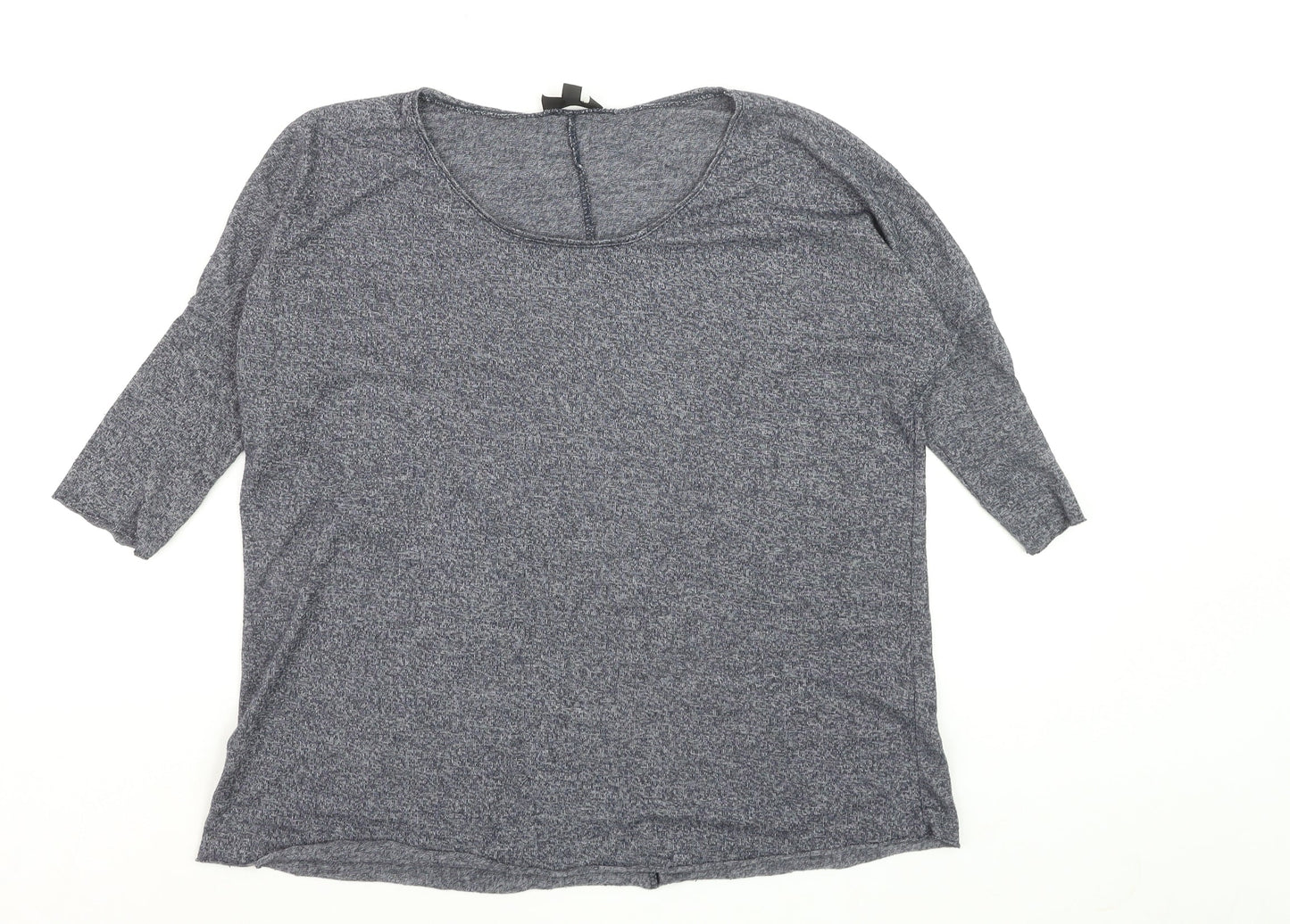 Topshop Women’s Blue Jersey 3/4 Sleeve Relaxed T-Shirt Size 6