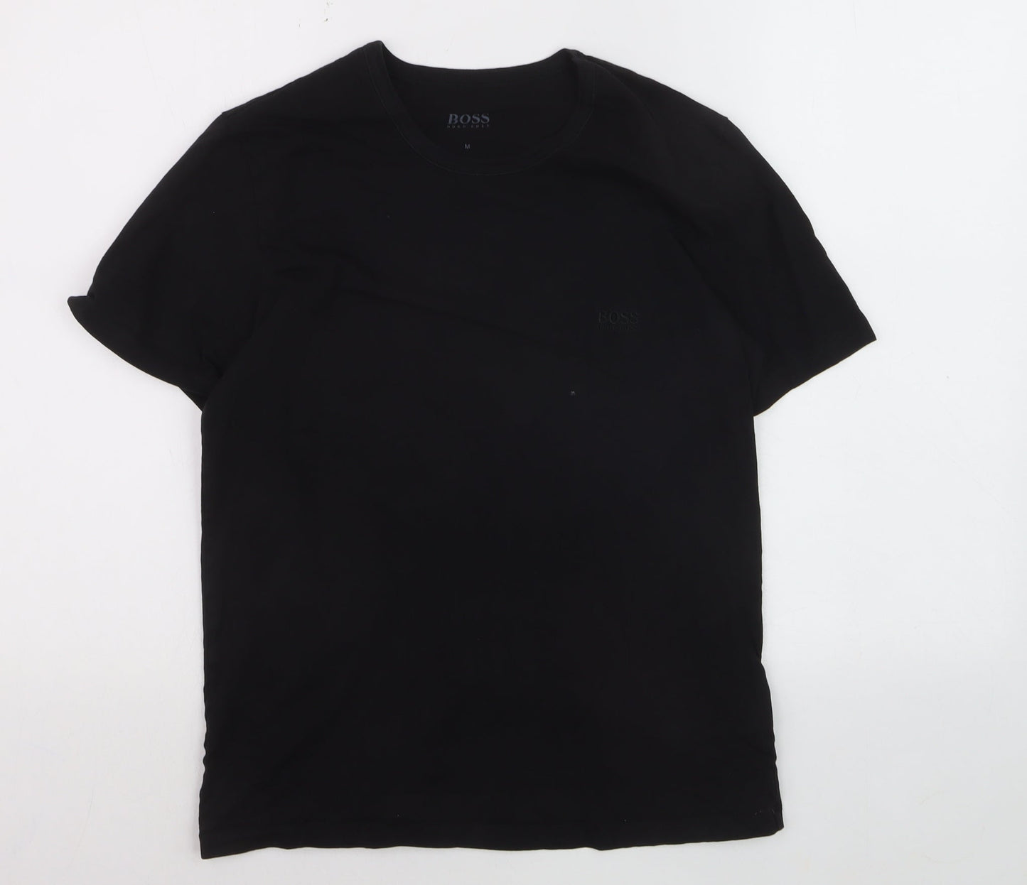 Hugo Boss Men's Black Regular Fit Cotton Crew Neck T-Shirt M