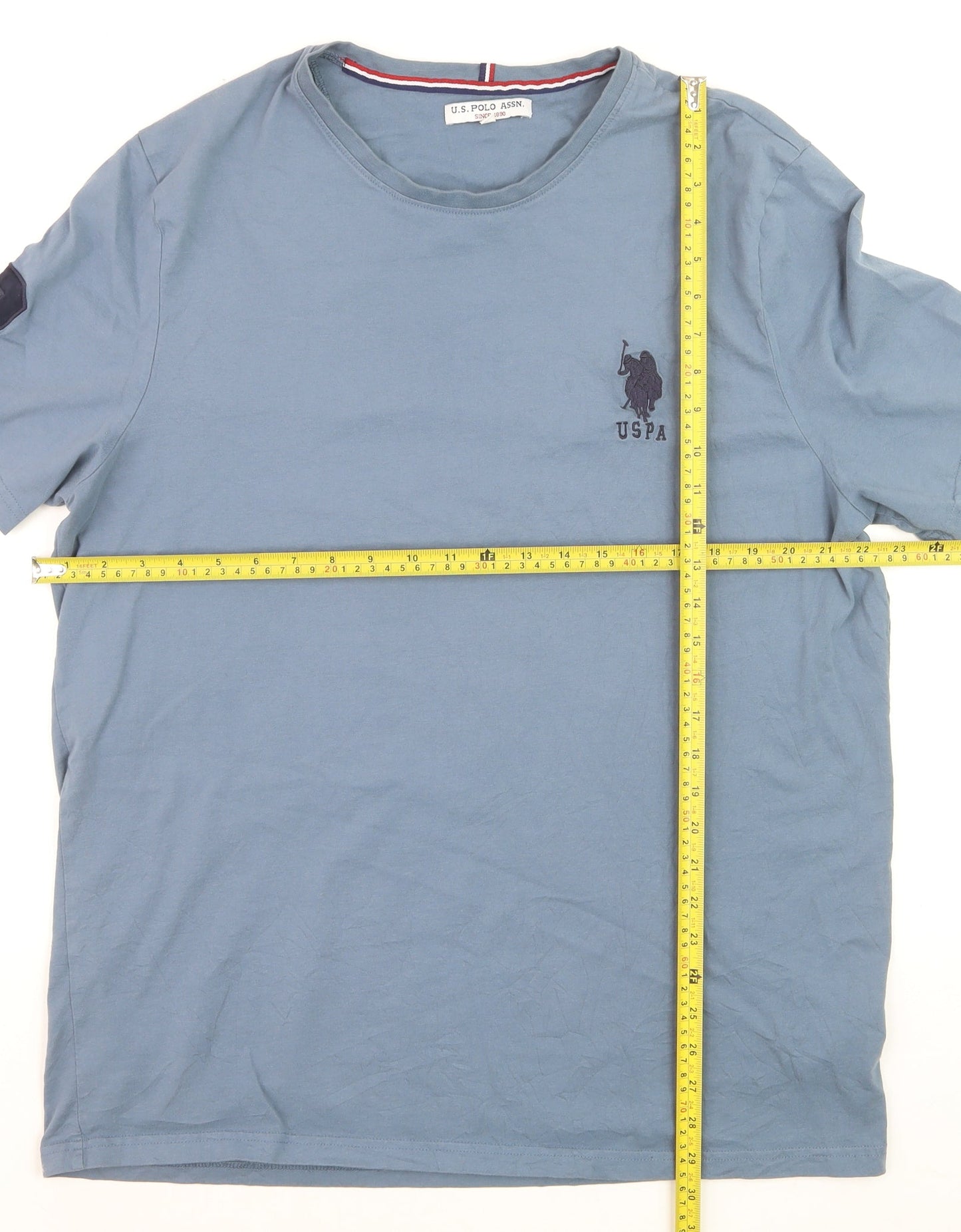 U.S. Polo Assn. Men's Blue XXL Crew Neck Cotton T-Shirt Short Sleeve