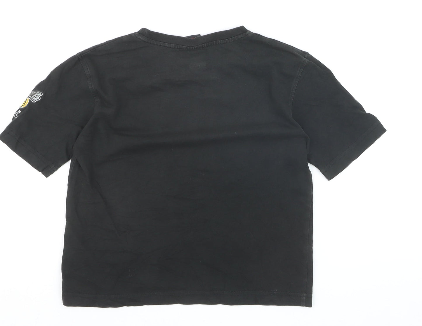 Canterbury Boys Black Wasps Rugby T-Shirt 6 Years Cotton Short Sleeve Top
