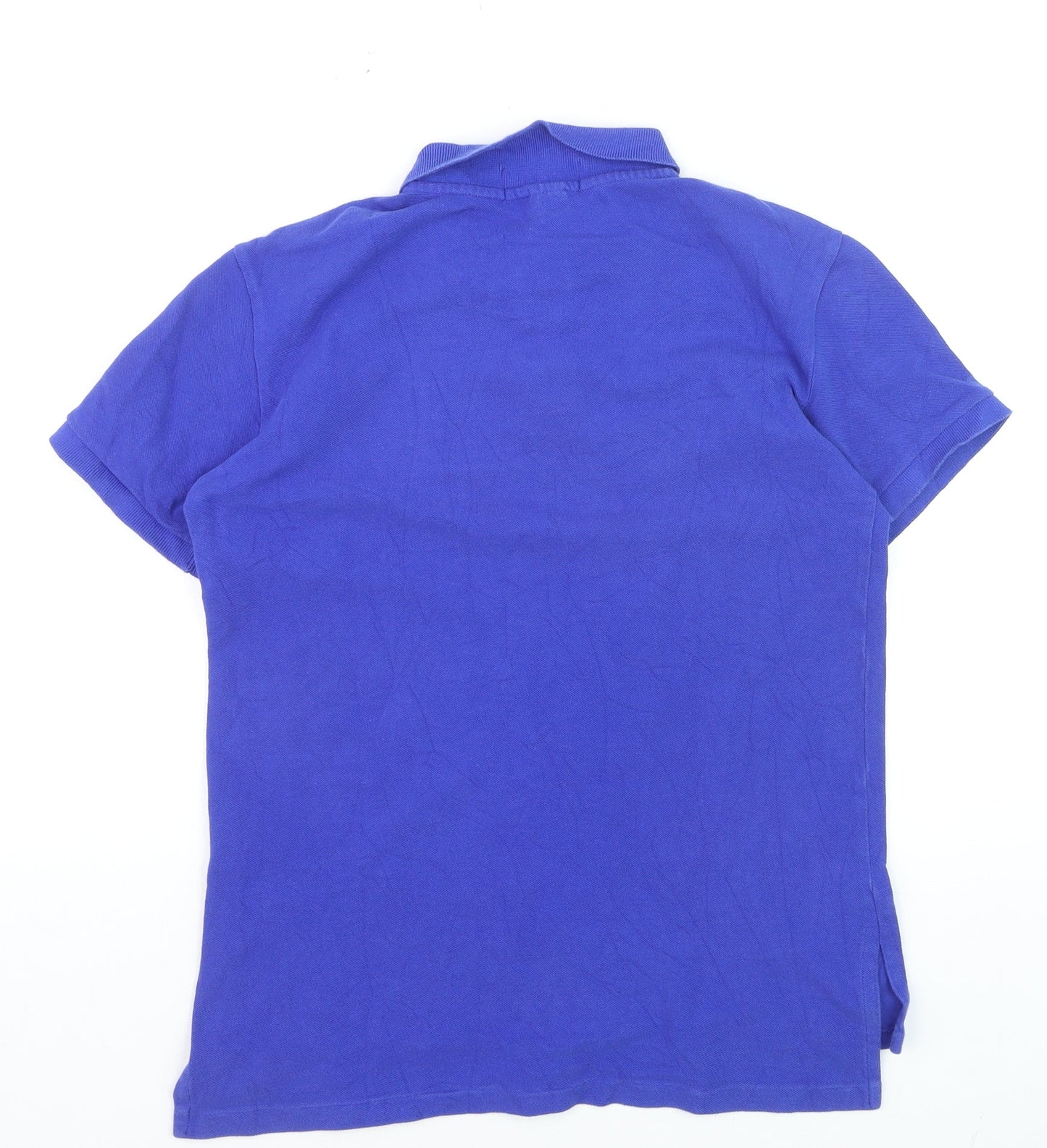 Ralph Lauren Men's Blue Custom Fit Cotton Short Sleeve Polo Shirt S