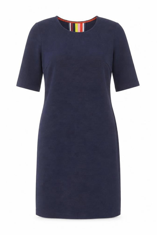 Boden Women’s Blue Shift Dress Size 8 Half Sleeve Stretch Cotton