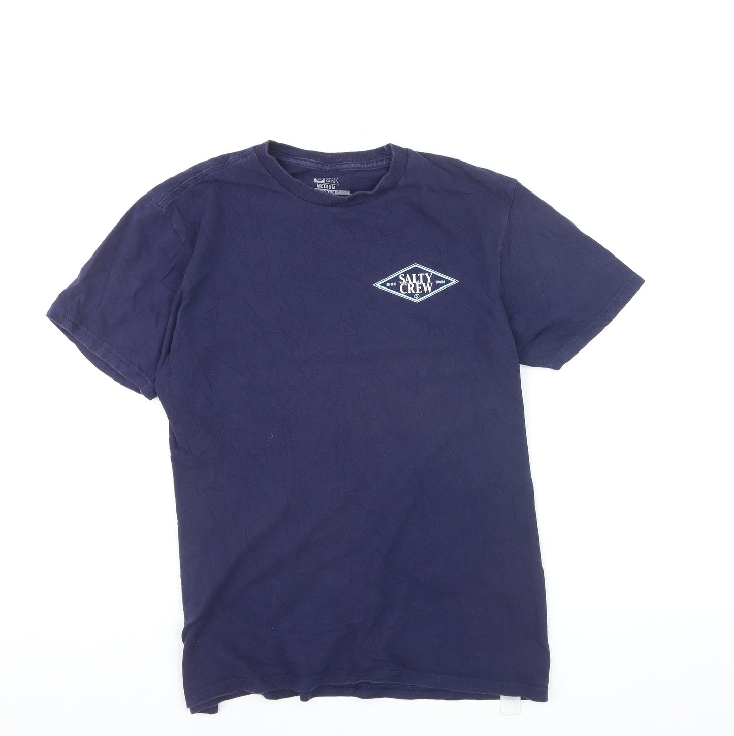 Salty Crew Men's Navy Blue Cotton Short Sleeve Graphic T-Shirt Medium
