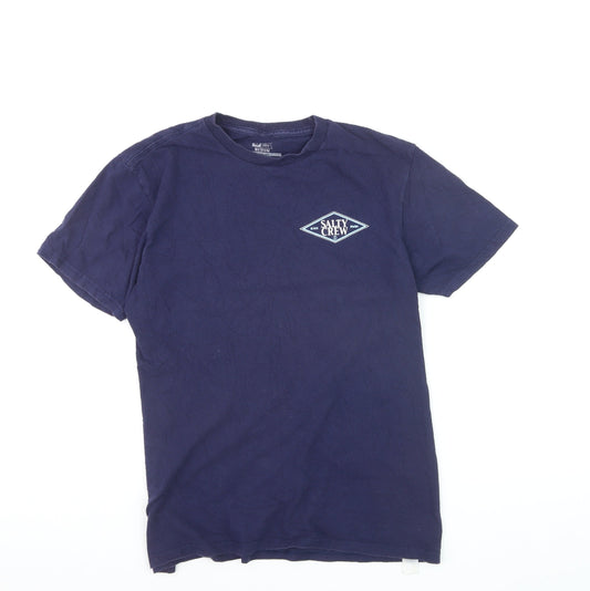 Salty Crew Men's Navy Blue Cotton Short Sleeve Graphic T-Shirt Medium