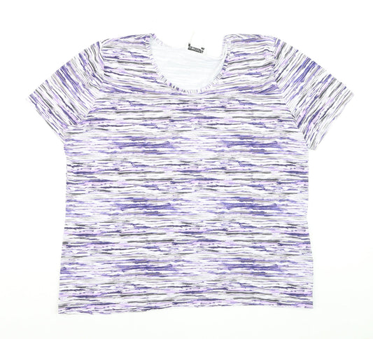 Collection L Women’s Multicoloured Stripe T-Shirt Size 20 Viscose Blend